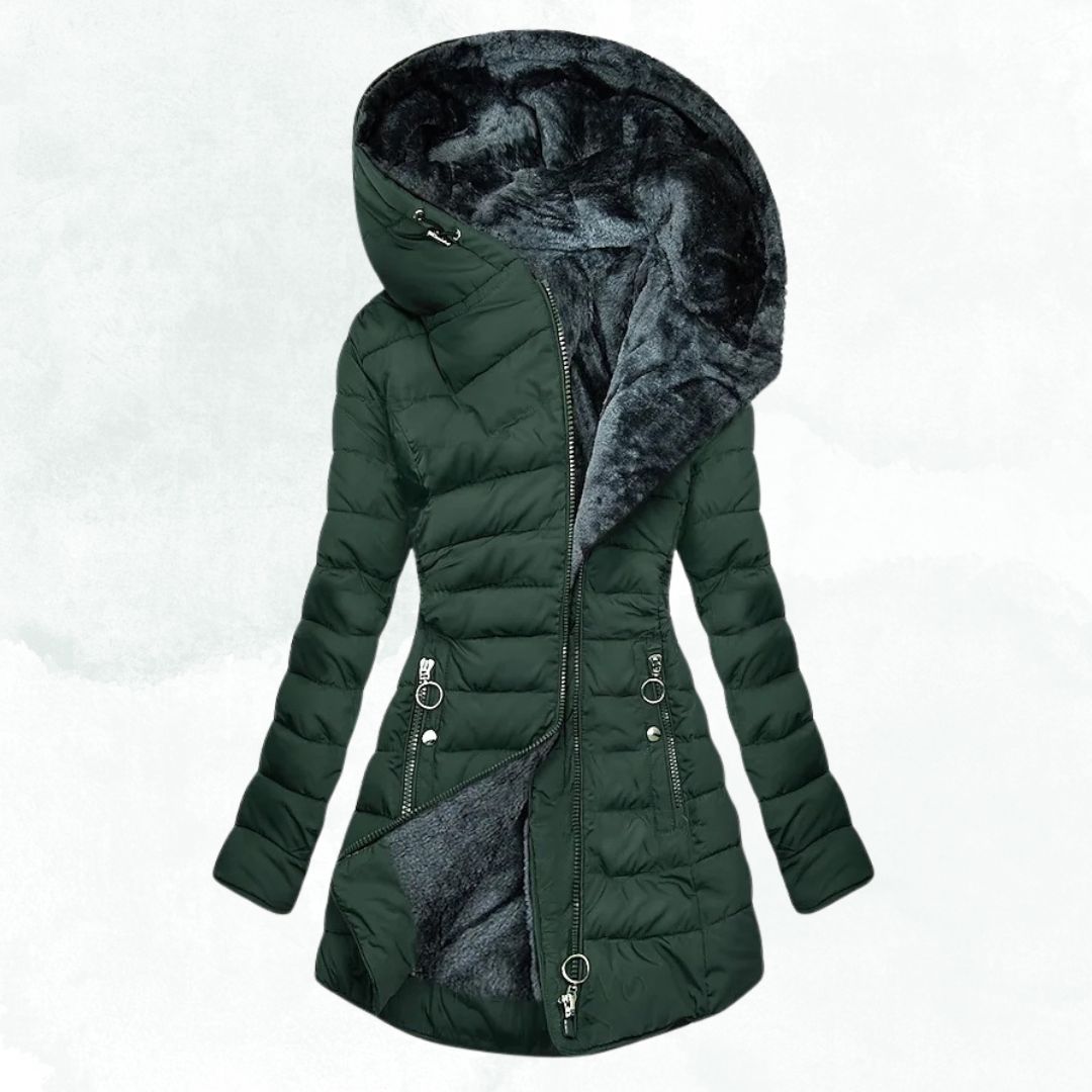 Chaqueta de invierno con forro de pelo cálido.