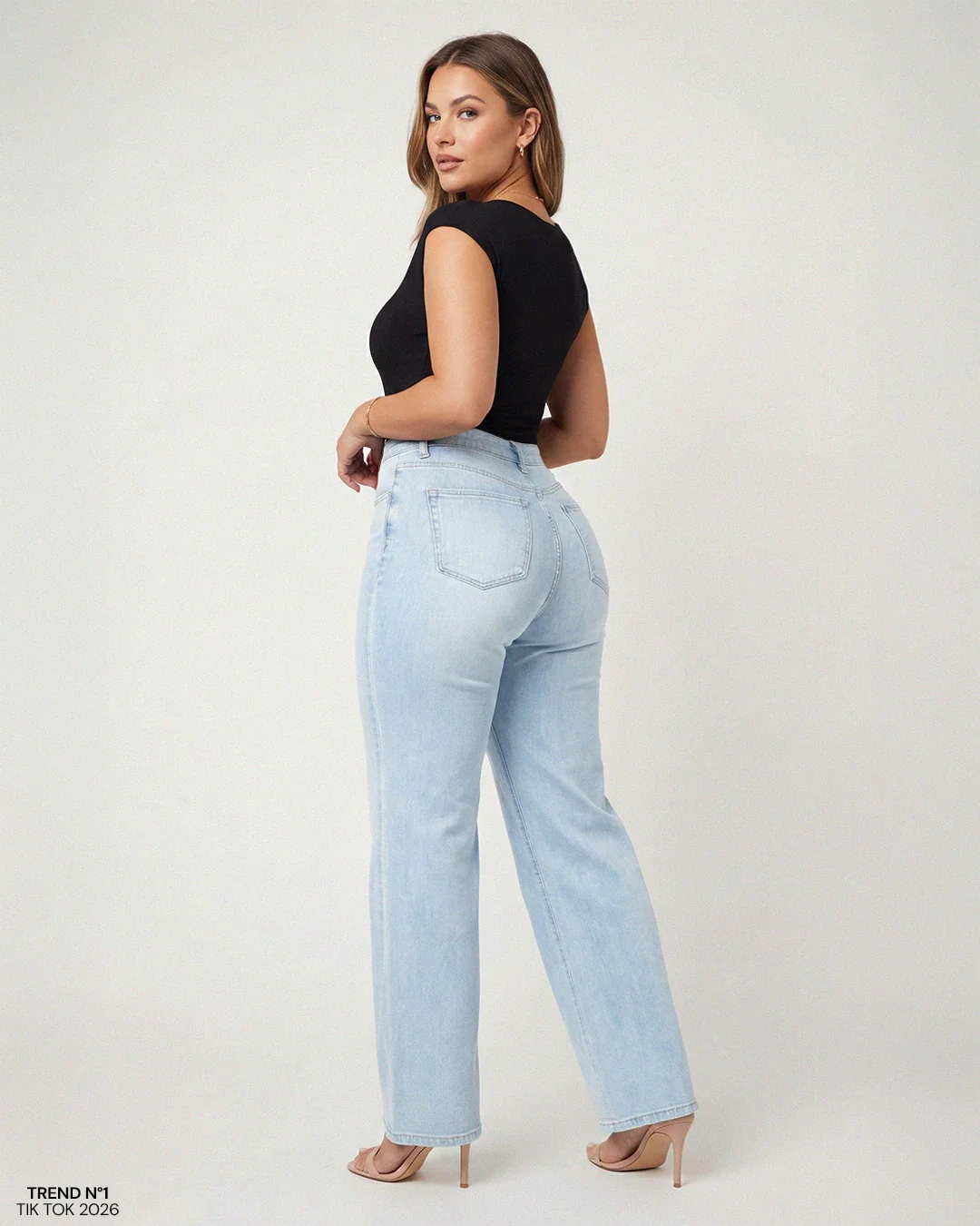 BBL Wide Leg Jeans Tiro Medio