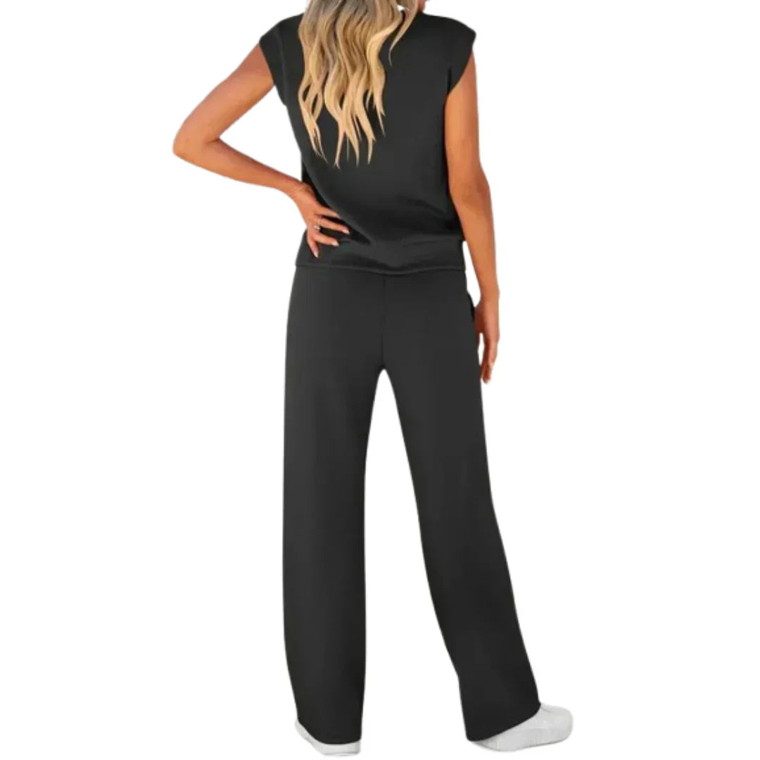 Conjunto top sin mangas-pantalón largo