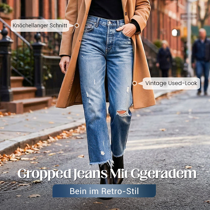 Jeans Cropped Rectos Retro para Mujer – Estilo Vintage