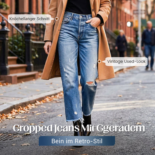 Jeans Cropped Rectos Retro para Mujer – Estilo Vintage