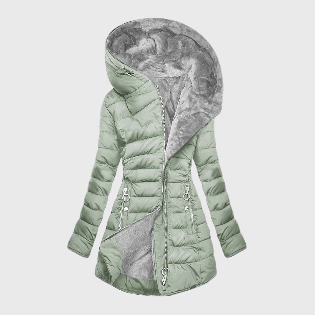 Chaqueta de invierno con forro de pelo cálido.