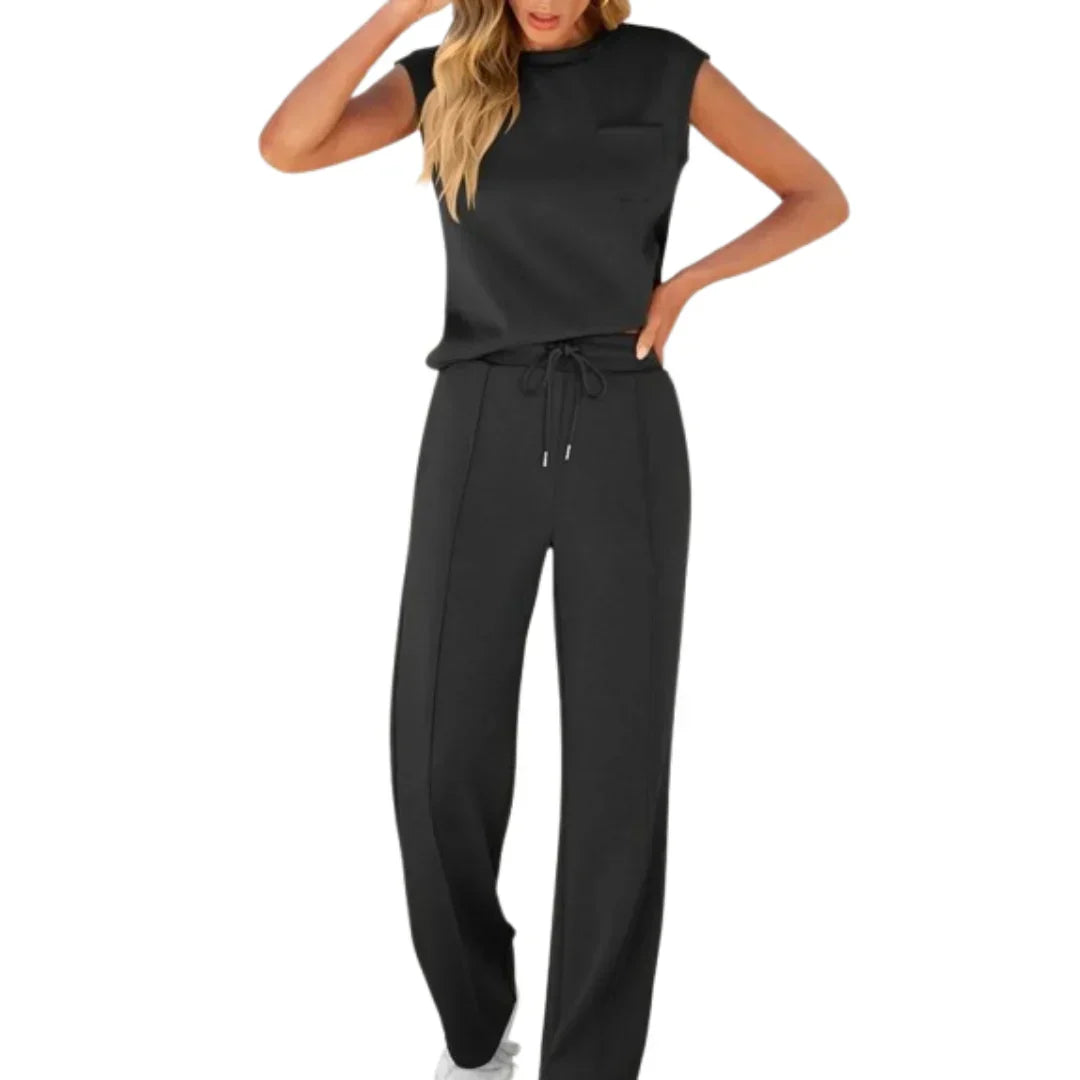 Conjunto top sin mangas-pantalón largo