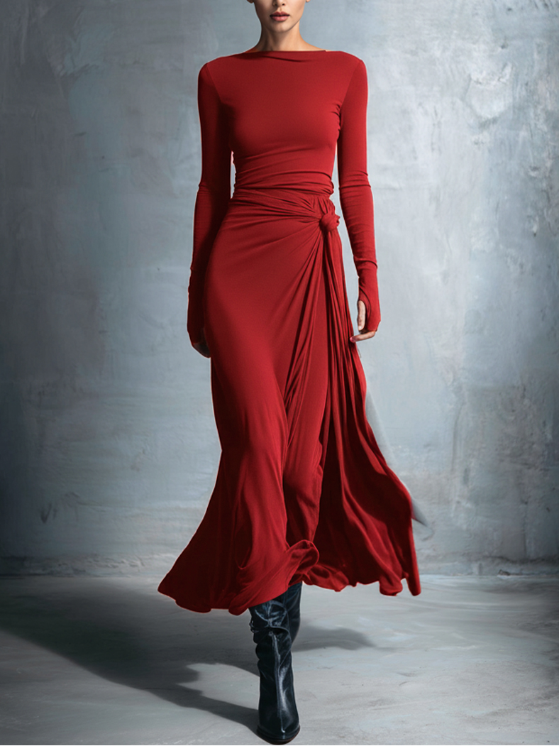 Vittoria • Vestido Maxi con Nudo Lateral