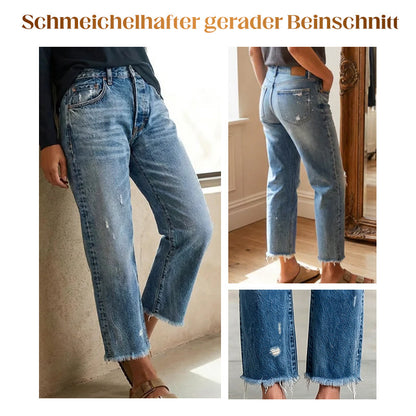 Jeans Cropped Rectos Retro para Mujer – Estilo Vintage