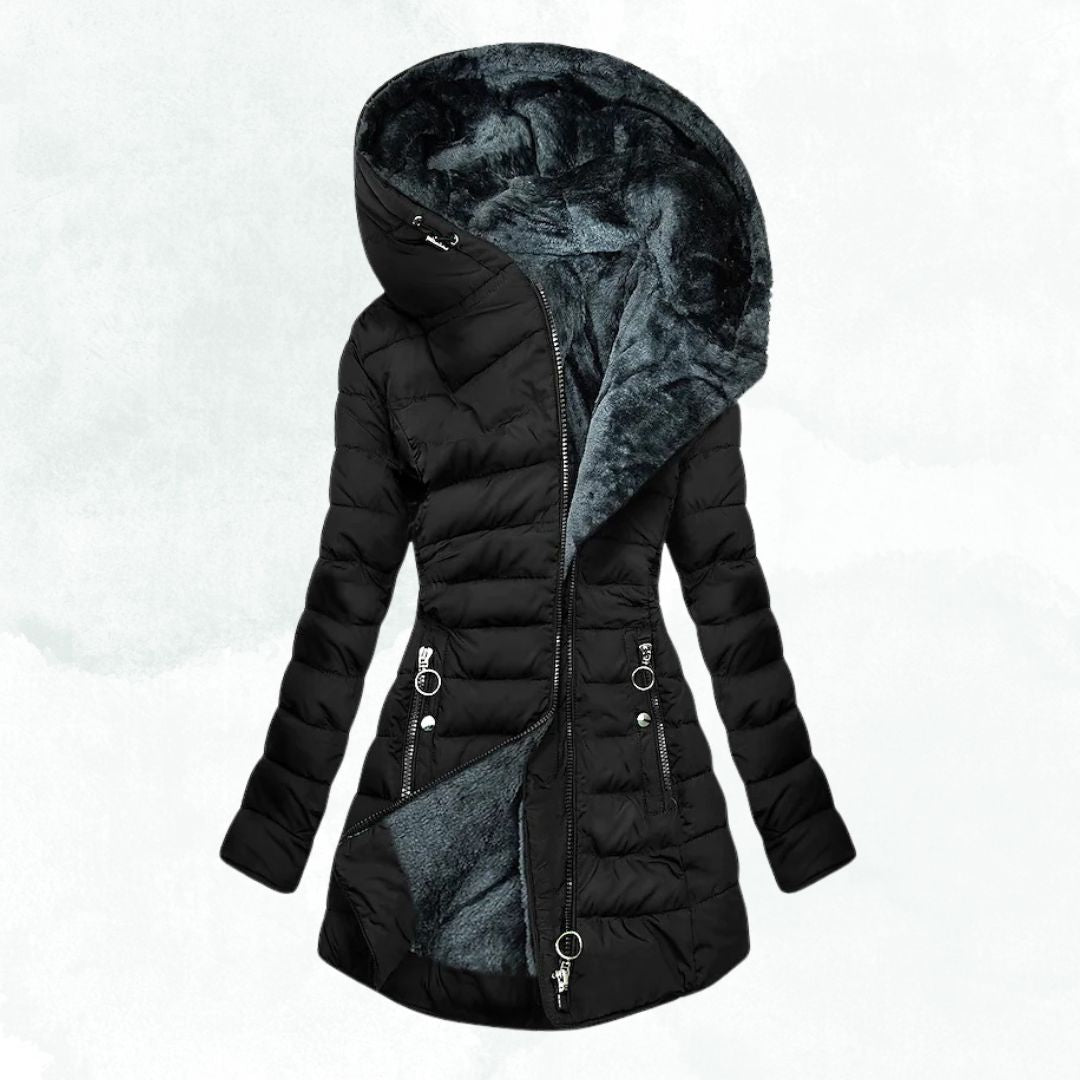 Chaqueta de invierno con forro de pelo cálido.