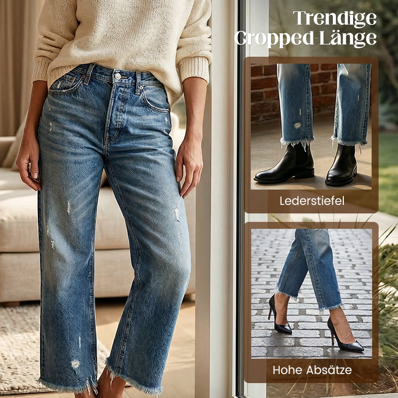 Jeans Cropped Rectos Retro para Mujer – Estilo Vintage