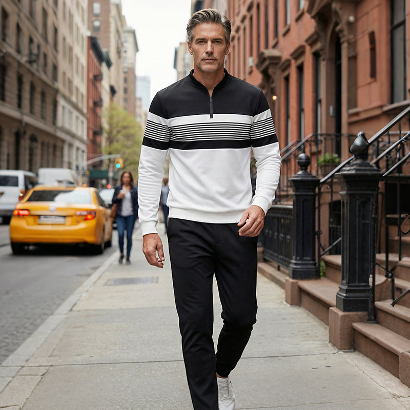 Conjunto para hombre: Jersey con estampado gráfico y pantalón
