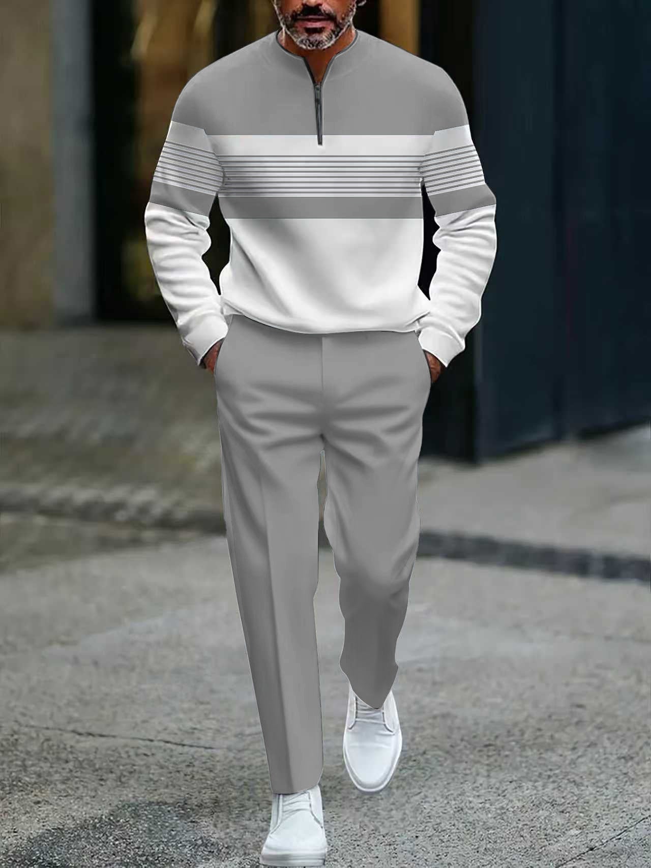 Conjunto para hombre: Jersey con estampado gráfico y pantalón