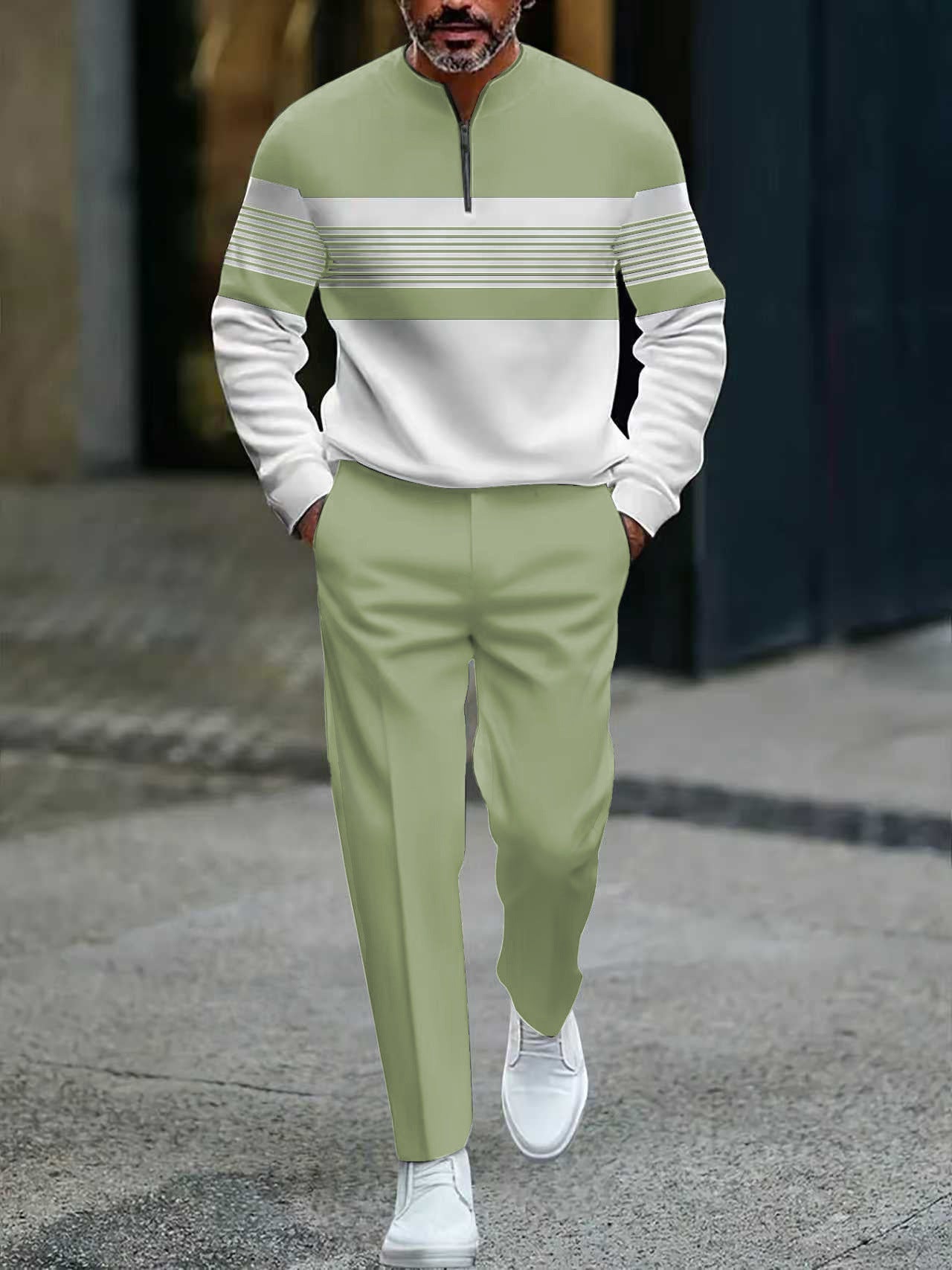 Conjunto para hombre: Jersey con estampado gráfico y pantalón