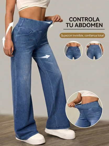Pantalones anchos con control de abdomen.