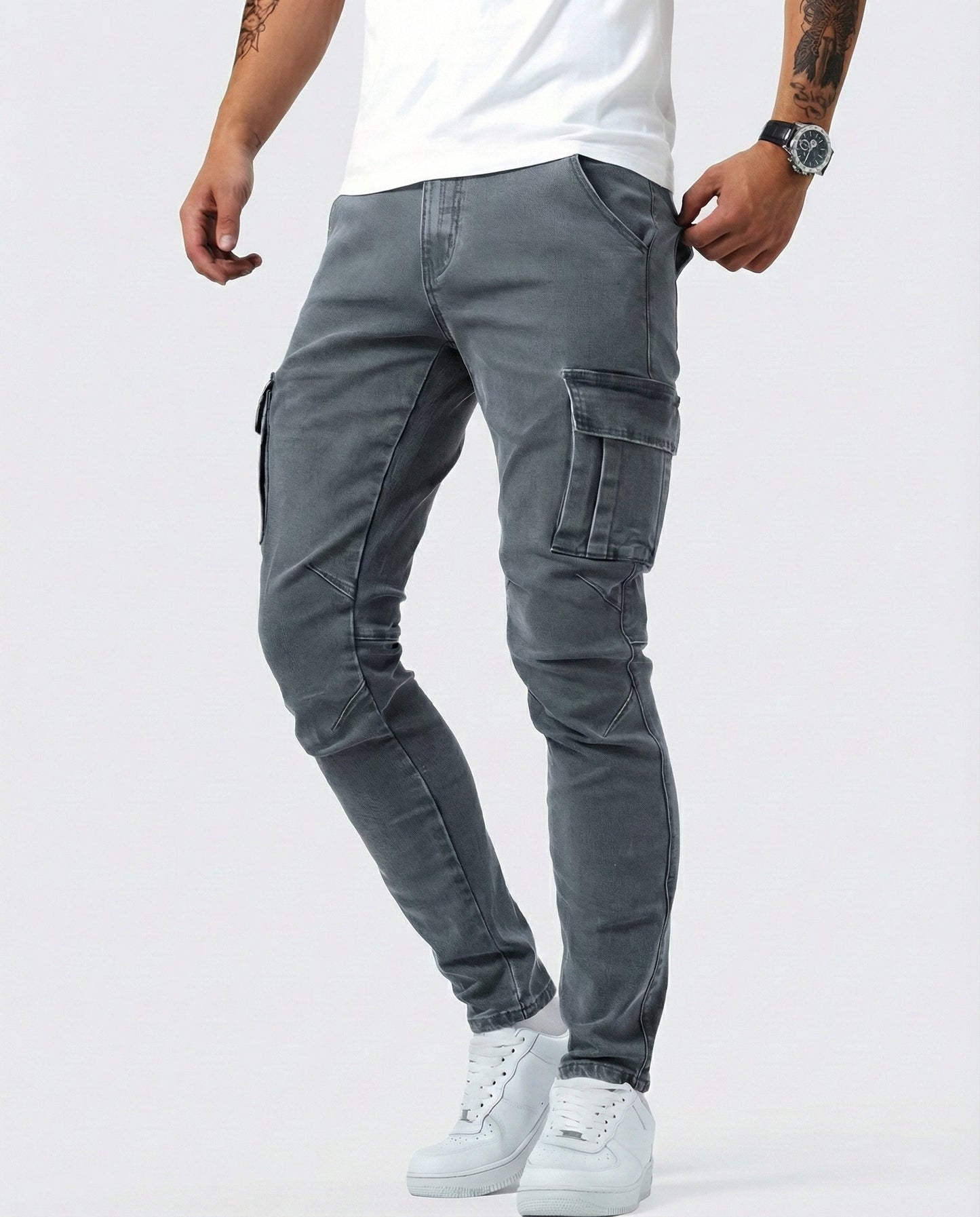 Pantalón Cargo Marino Elástico