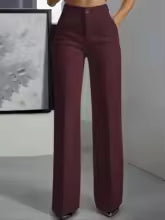 Pantalones de vestir de cintura alta - Corte elegante