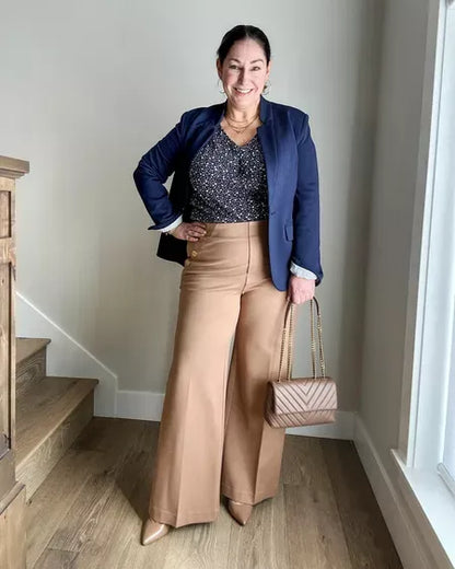 Pantalones de pata ancha con control de abdomen