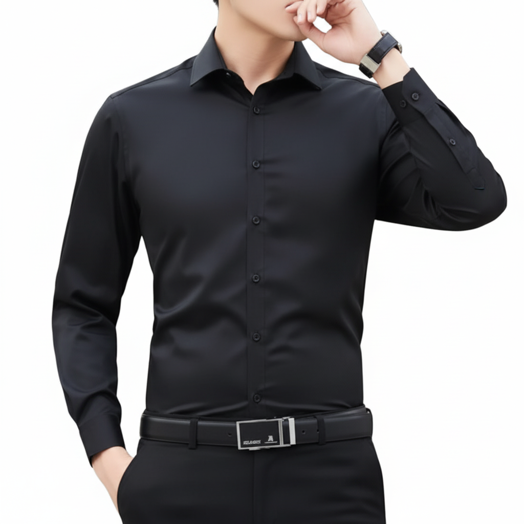 camisa ajustada básica clásica a la moda