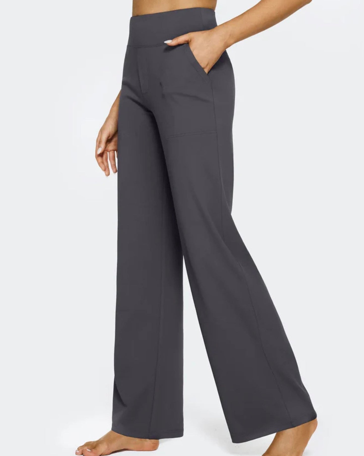 Pantalón Casual Flex de Pierna Ancha – Negro