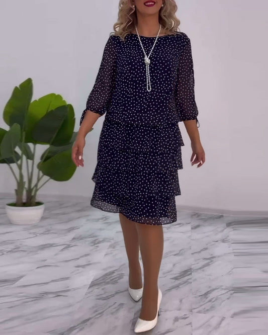 Vestido Midi de Lunares con Volantes