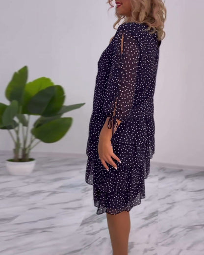 Vestido Midi de Lunares con Volantes