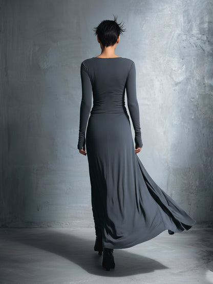 Naiara ❘ Vestido maxi con nudo lateral