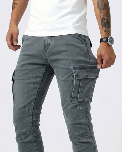 Pantalón Cargo Marino Elástico