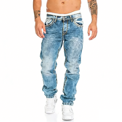 Jeans Rectos Hip Hop para Hombre – Estilo Vintage Lavado