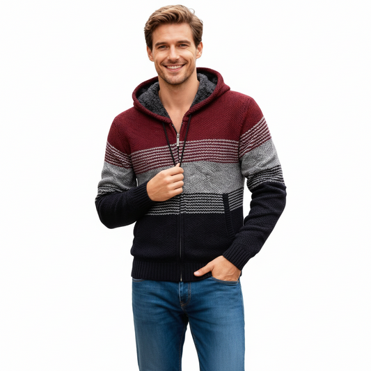 Cárdigan Hombre con Capucha y Forro Polar