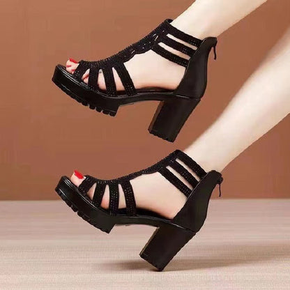 🌸Frühlingsangebote💐 Rutschfeste Peep-Toe-Sandalen mit dicker Sohle für Damen