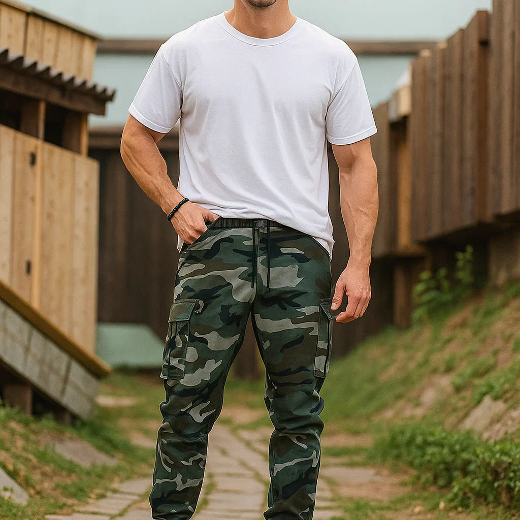 Pantalones Cargo Hombre Camuflaje - Múltiples Bolsillos y Tejido Duradero