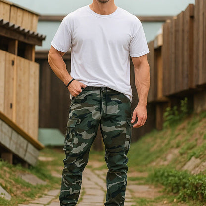 Pantalones Cargo Hombre Camuflaje - Múltiples Bolsillos y Tejido Duradero