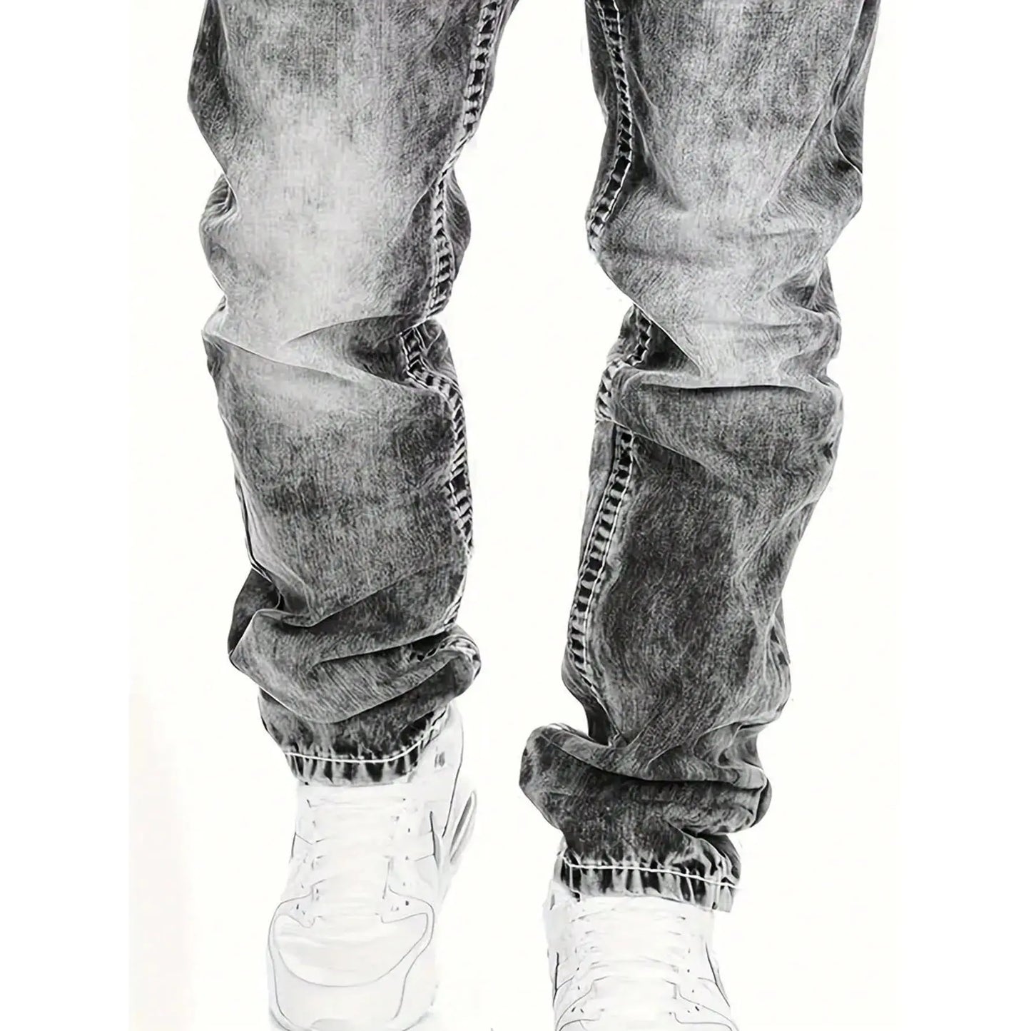 Jeans Rectos Hip Hop para Hombre – Estilo Vintage Lavado