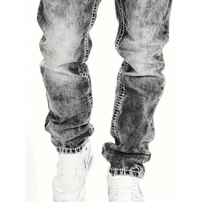 Jeans Rectos Hip Hop para Hombre – Estilo Vintage Lavado