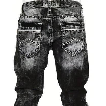 Jeans Rectos Hip Hop para Hombre – Estilo Vintage Lavado