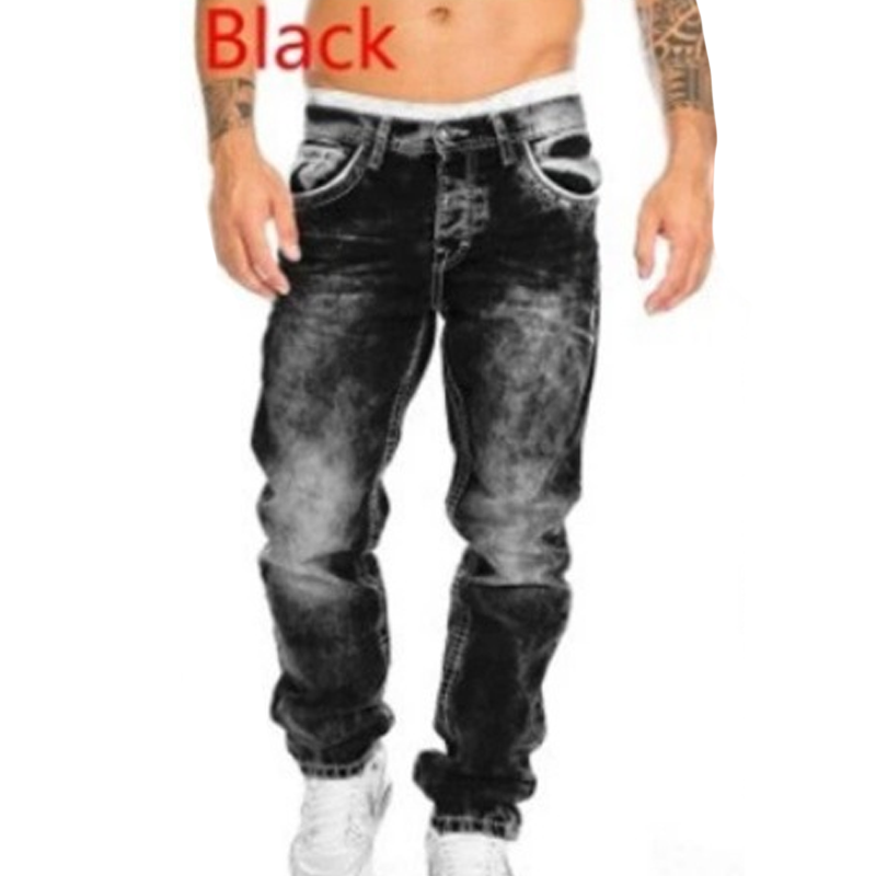 Jeans Rectos Hip Hop para Hombre – Estilo Vintage Lavado