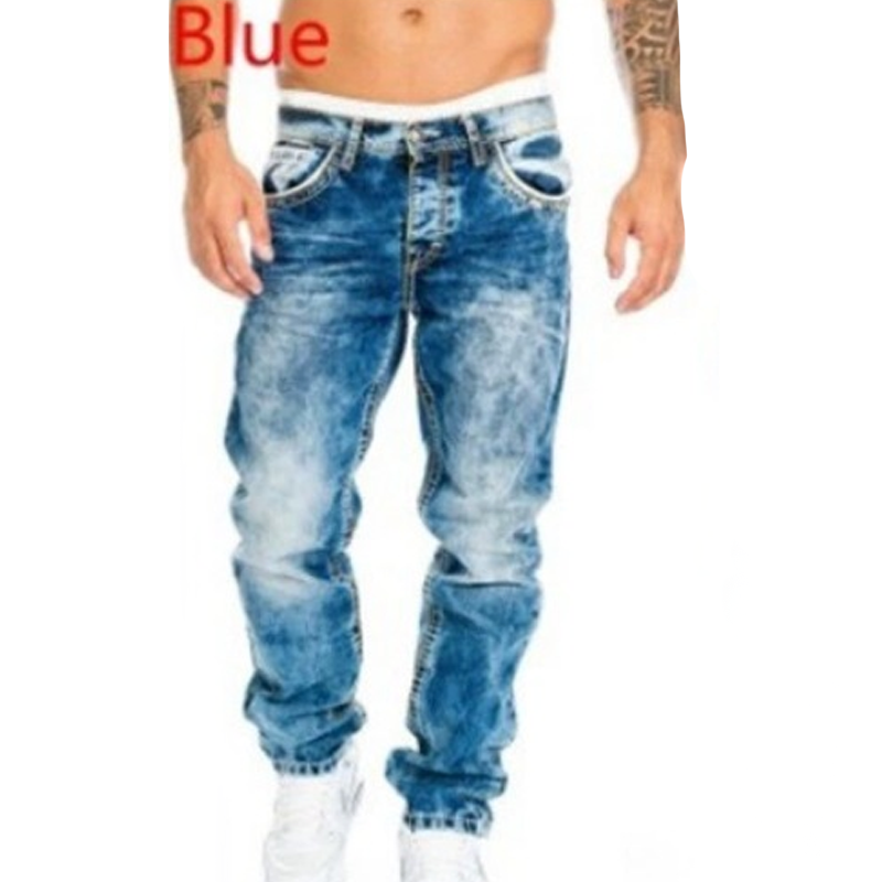 Jeans Rectos Hip Hop para Hombre – Estilo Vintage Lavado
