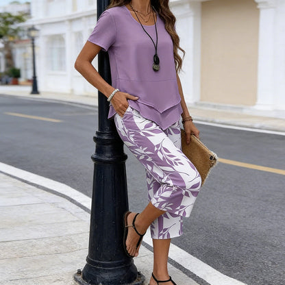 Conjunto Casual Top Multicapa & Pantalón Wide Leg