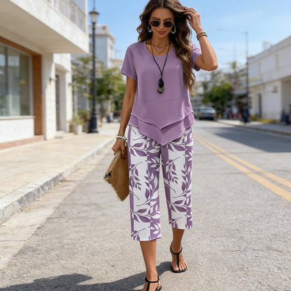 Conjunto Casual Top Multicapa & Pantalón Wide Leg