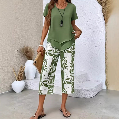Conjunto Casual Top Multicapa & Pantalón Wide Leg