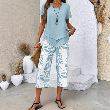 Conjunto Casual Top Multicapa & Pantalón Wide Leg