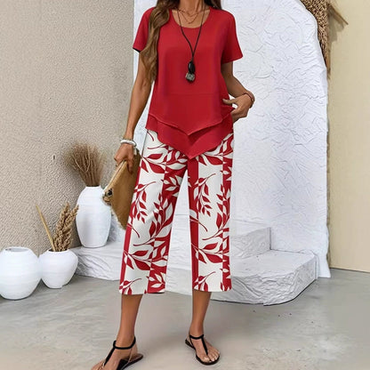Conjunto Casual Top Multicapa & Pantalón Wide Leg